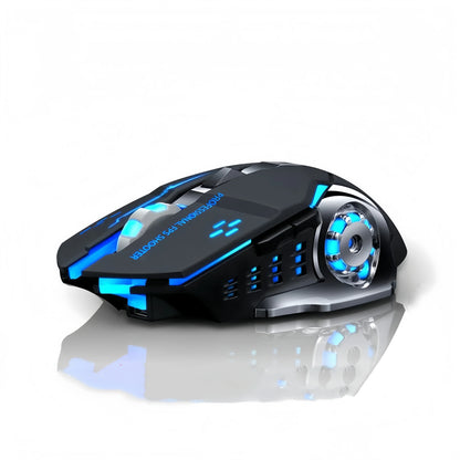Újratölthető vezeték nélküli gaming egér – csendes Bluetooth/USB, RGB háttérvilágítás, e-sporthoz PC-re