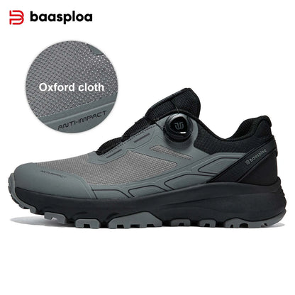 Baasploa Men Hiking Shoes Outdoor Climbing Mesh Breathable Travel Walking Shoes Male Non-Slip Wear Resistant Comfortable Sneaker