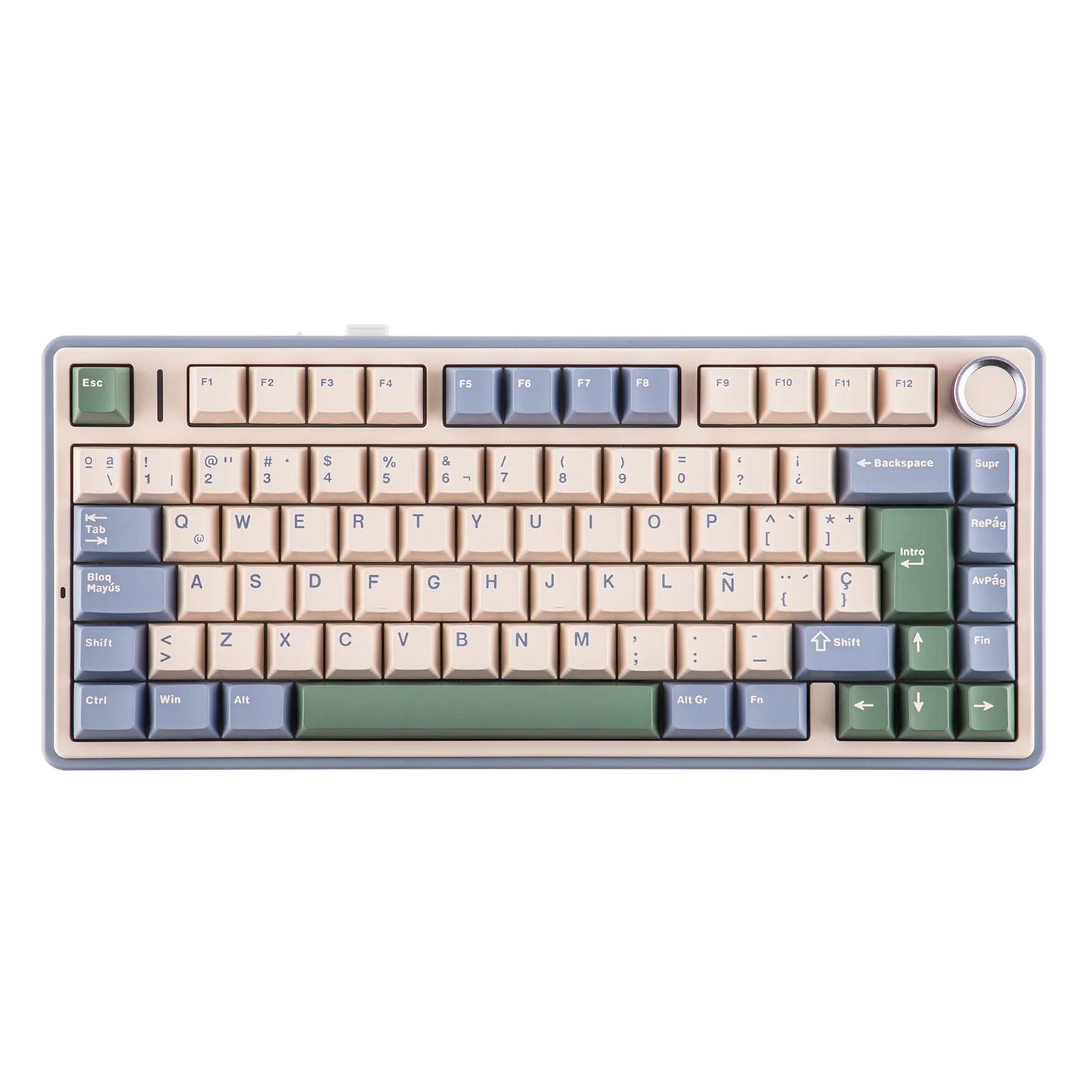 EPOMAKER AULA F75 ISO-ES 75% QWERTY español, teclado mecánico gaming inalámbrico con cable/Bluetooth/2.4GHz, hot-swap, montaje gasket y retroiluminación RGB