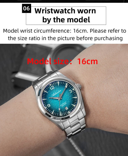Reloj de buceo para hombre ADDIESDIVE AD2508, luminoso, resistente al agua 100M, acero inoxidable 316L, movimiento 8215, reloj mecánico automático
