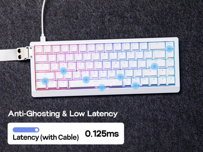 EPOMAKER HE68 Lite 65% ANSI US Layout Tray-Mounted Wired Hall Effect Magnetic Mechanical Keyboard DKS SOCD RGB Backlight