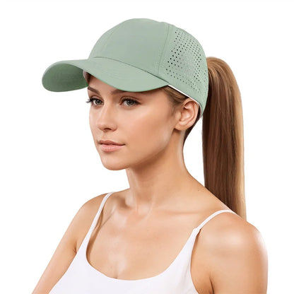 Casquettes pour femmes à queue de cheval, casquettes de baseball d'été à séchage rapide pour adolescentes, chapeaux de soleil, chapeaux de sport décontractés en maille, chapeaux d'été pour femmes, pour les activités de plein air et les voyages