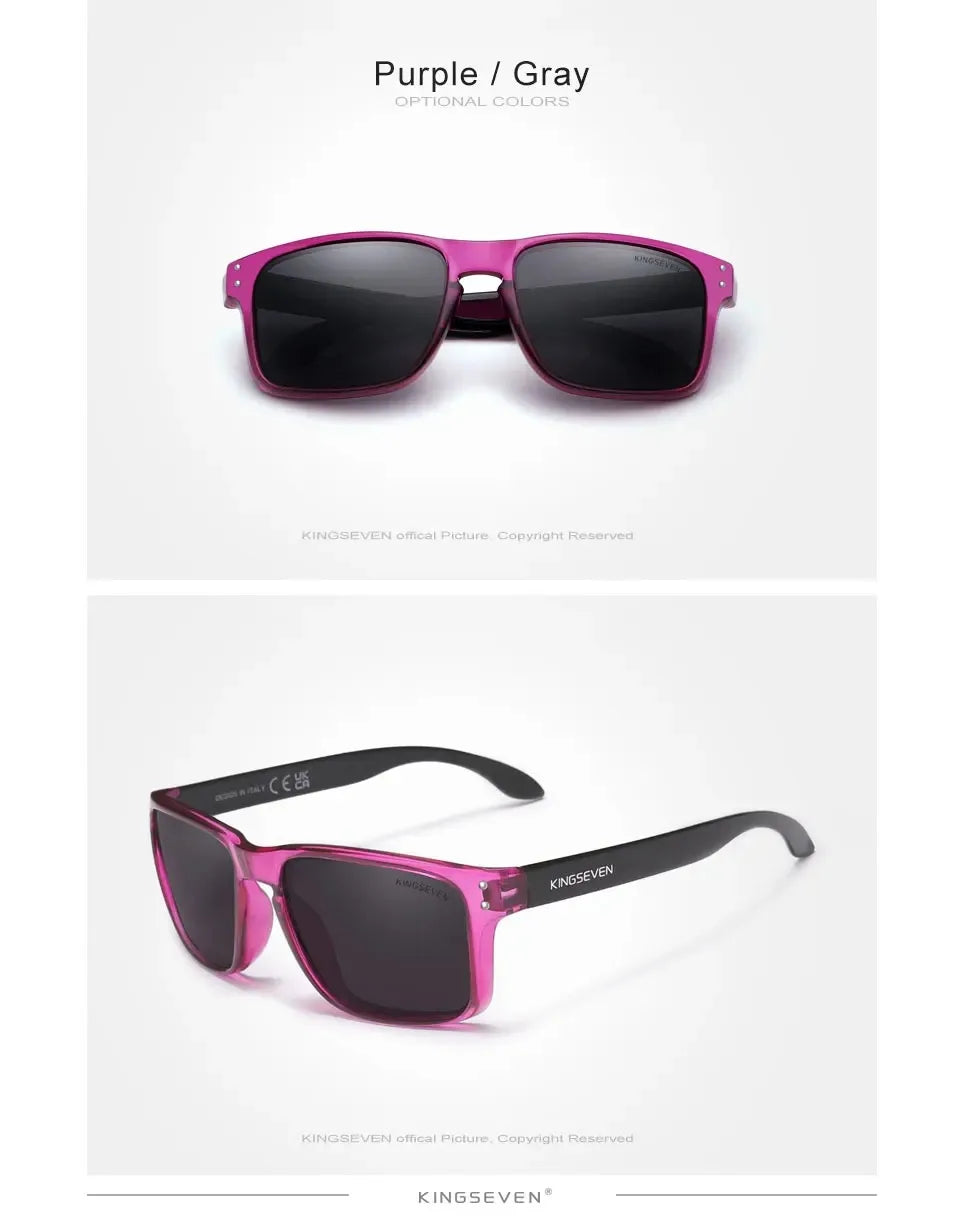 KINGSEVEN Rectangle Retro TR90 Polarized Sunglasses Women Men Cycling UV400 Climbing Glasses Anti-glare Outdoor Sports Eyewear