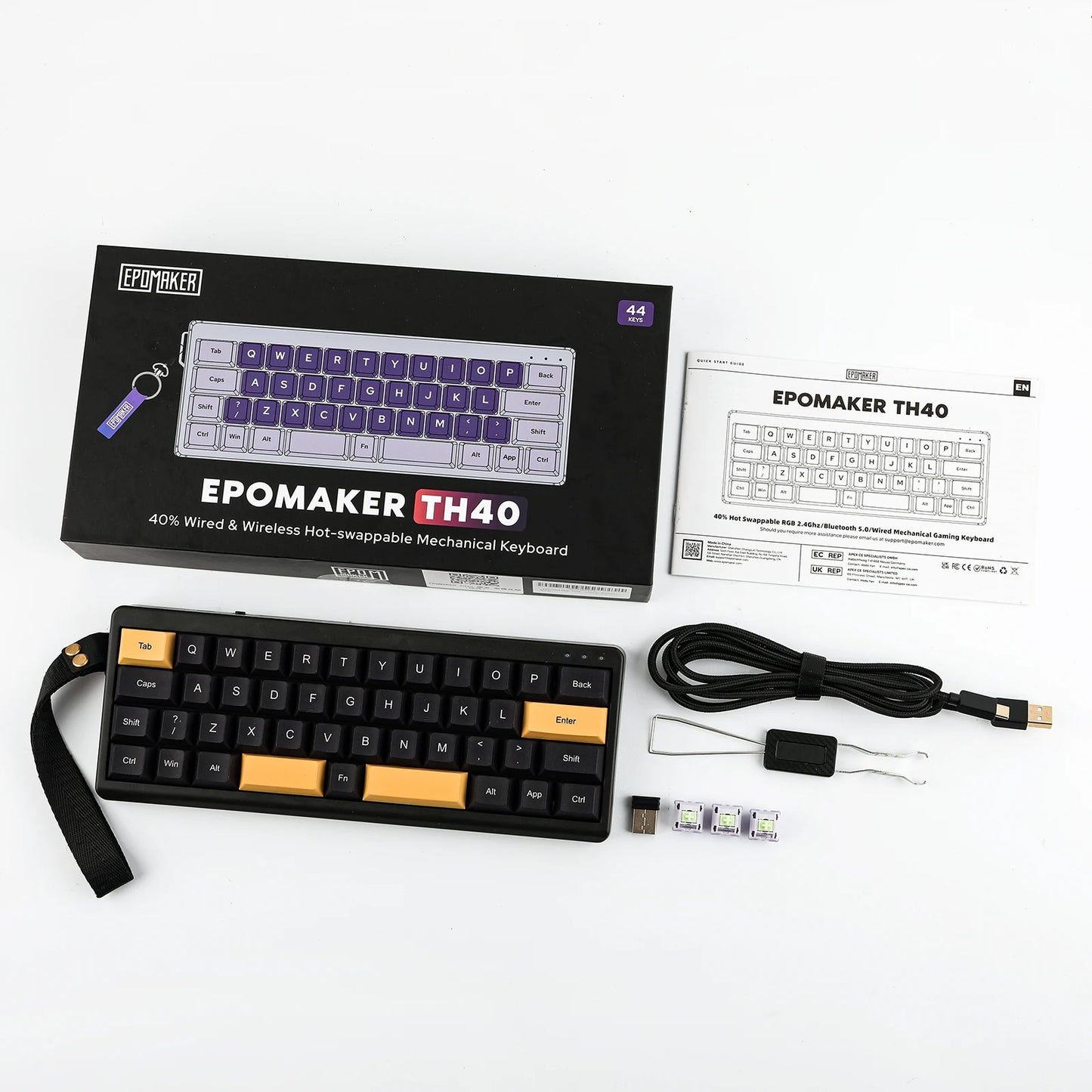 EPOMAKER TH40 VIA Ultra-Compact 40% Layout Hot-Swap Gasket-mounted Wired/Bluetooth/2.4G Wireless Mechanical Keyboard