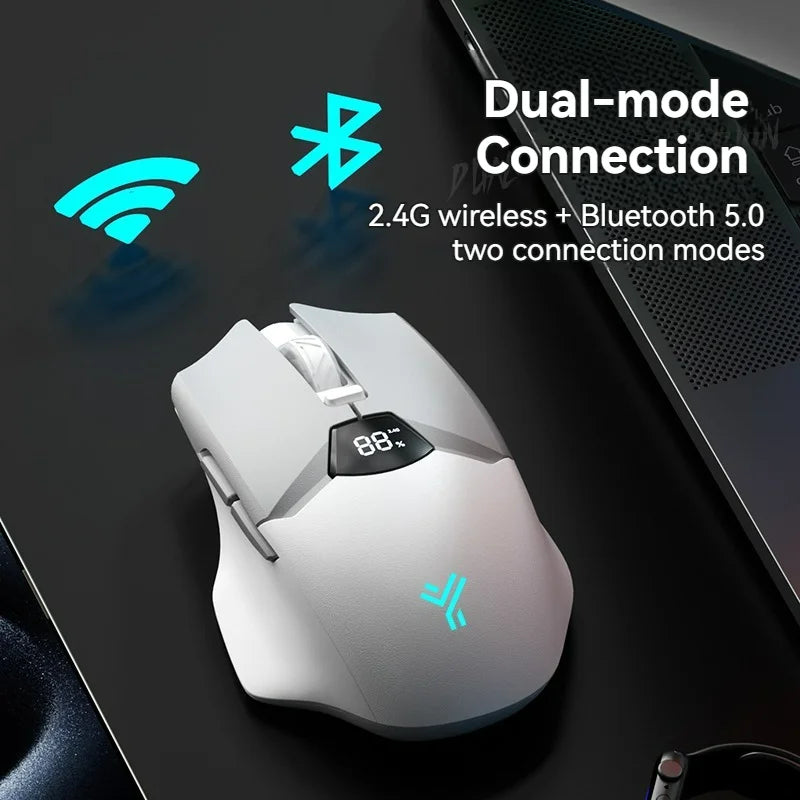 2.4G Bluetooth trådløs mus med skærmdisplay, kraftigt 600mAh-batteri med stor kapacitet og lydsvage knapper til gaming og kontorbrug