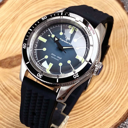 Tandorio Red Blue 40mm PT5000 Japan NH35A Mechanical Automatic Dive Men Watch 20ATM Waterproof Domed Sapphire Screw Crown Reloj