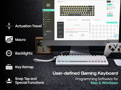 EPOMAKER HE68 Lite 65% ANSI US Layout Tray-Mounted Wired Hall Effect Magnetic Mechanical Keyboard DKS SOCD RGB Backlight