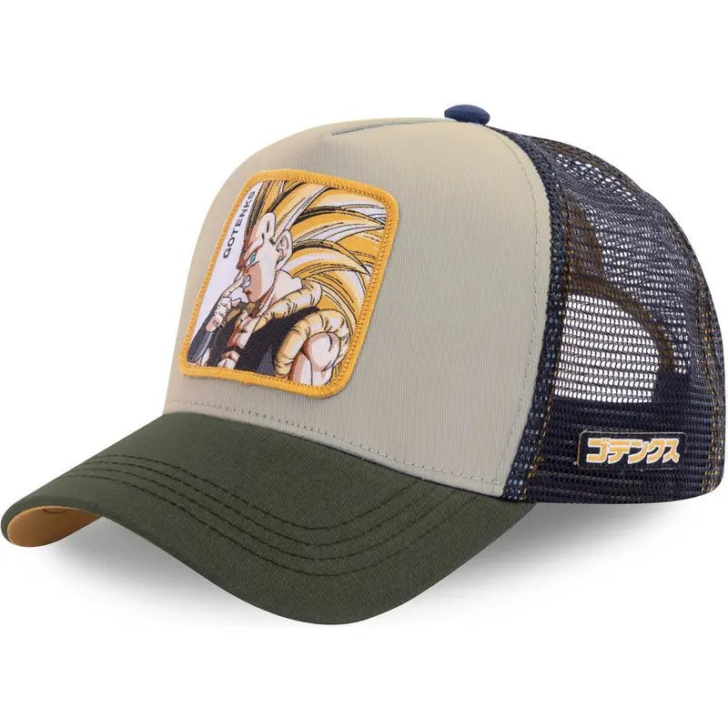 Casquette Dragon Ball Son Goku pour l'été, casquette de voyage à visière, casquette pour homme brodée, style hip-hop en maille, visière pare-soleil, casquette de baseball, sport de plein air