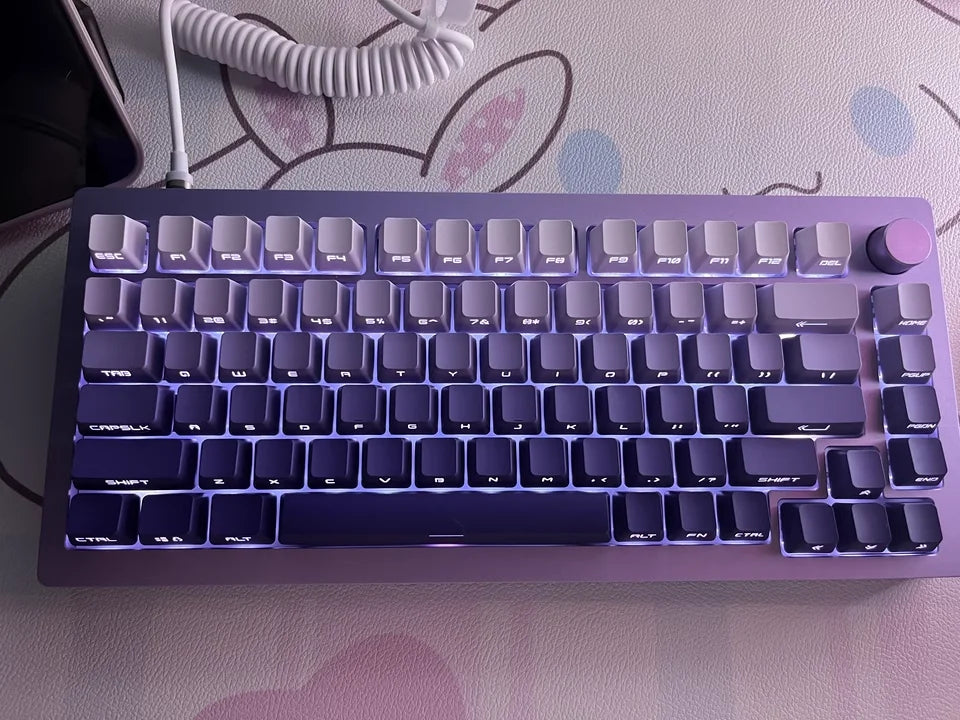 OEM Profile Gradient Side Printed Shine Through Keycaps PBT Double Shot Keycap For Mechanical Gamer Keyboard Black Gray Key Caps