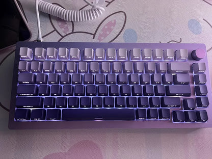 OEM Profile Gradient Side Printed Shine Through Keycaps PBT Double Shot Keycap For Mechanical Gamer Keyboard Black Gray Key Caps