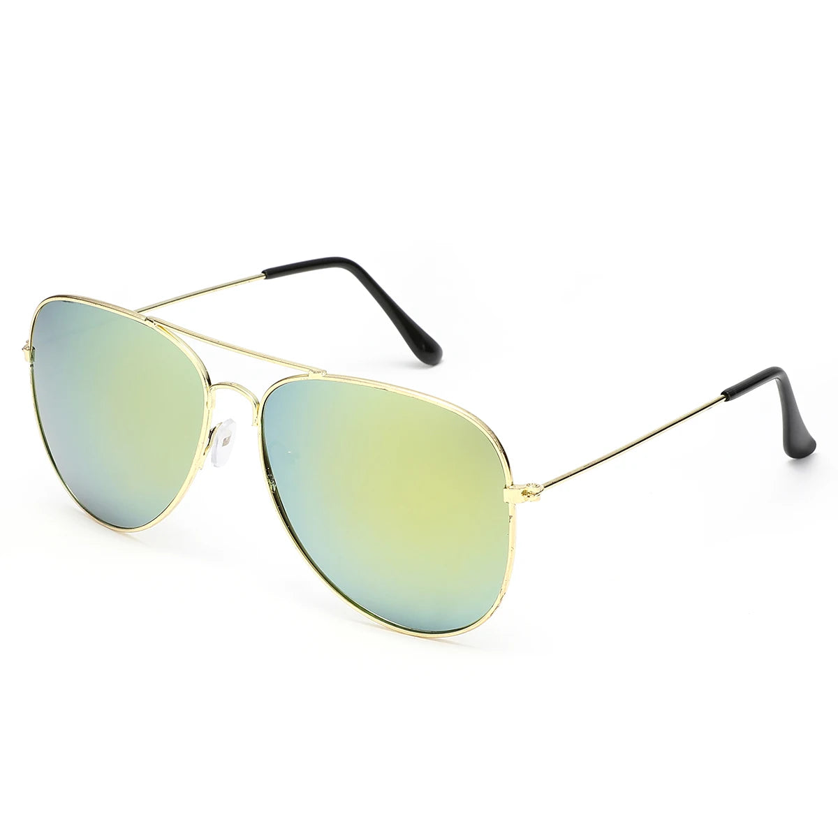 2 PCS Classic Aviator Sunglasses Gold Metal Frame UV100 Protection Trendy Eyewear For Men Women Daily Driving Outdoor Activities