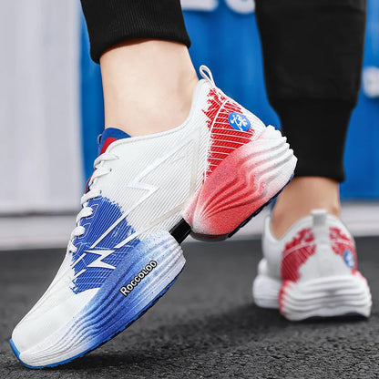 Paire de chaussures de sport professionnelles pour marathon, confortables, de jogging, amortissantes, d’entraînement, à fort rebond, antidérapantes, de course