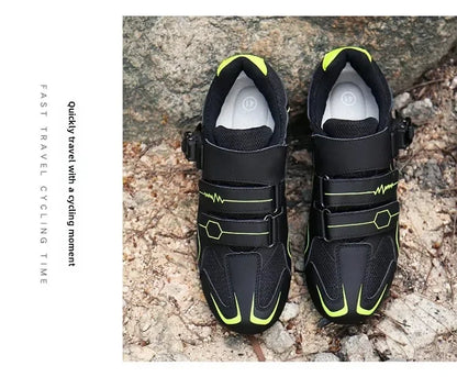 Chaussures de cyclisme unisexes à semelle rigide – Chaussures à crampons pour vélo de route 4 saisons, VTT et sports de plein air