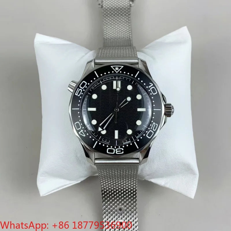 2026 High Quality Men's 904l Stainless Steel Automatic Mechanical 42mm Ceramic Watch Ring Watches Customized