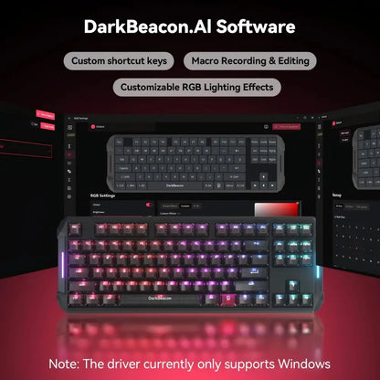 DarKBeacon RGB 87 Keys Compact TKL Keyboard USB Wired Hot-Swappable Silent Mechanical Keyboards for Windows Laptop PC Game Work