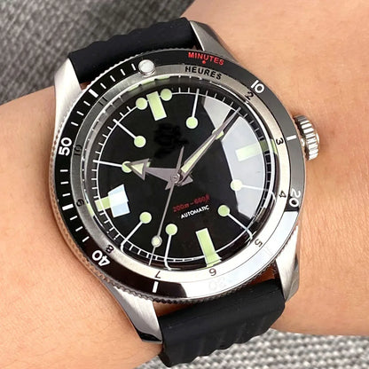 Tandorio Red Blue 40mm PT5000 Japan NH35A Mechanical Automatic Dive Men Watch 20ATM Waterproof Domed Sapphire Screw Crown Reloj