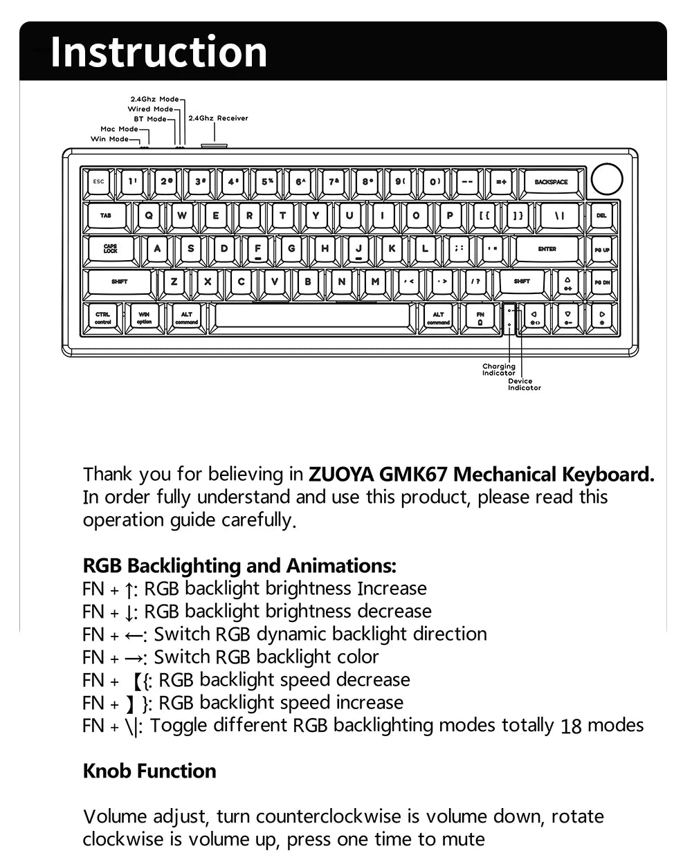 GMK67 Machanical Keyboard KIT Bluetooth 5.0/2.4G Wireless/Wired Gasket-mounted Gaming Keyboard  Customizable Keyboards KIT