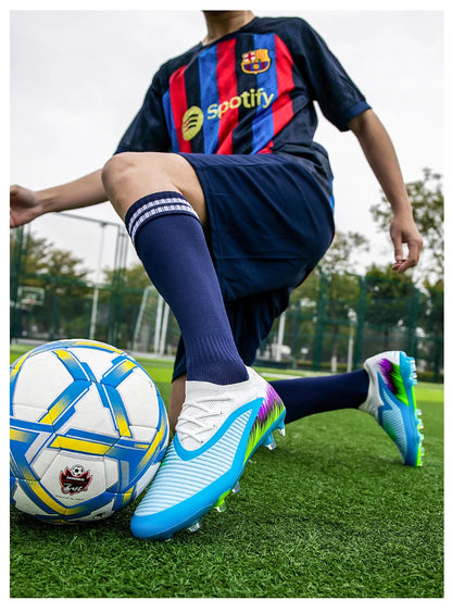 Botas de fútbol para hombre, nuevas, ultraligeras, para entrenamiento al aire libre, dropshipping, zapatillas de fútbol con tacos, clavos largos FG antideslizantes