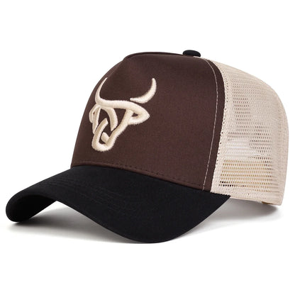 Casquettes de baseball unisexes à broderie « tête de bœuf », ajustables, décontractées, pour le printemps et l’été, avec protection solaire