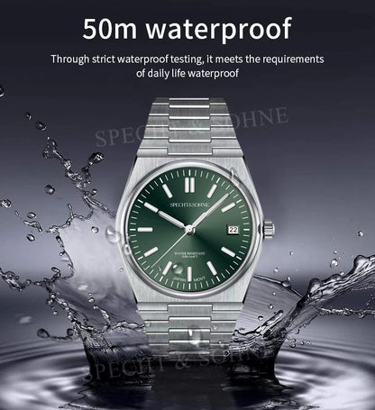 2025 New Arrivals Specht&Sohne Men's Watches Stainless Steel Sapphire Classic Quartz Men Watch Relogio Masculino 100M Waterproof