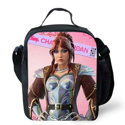 Lunch-Taschen für Kinder, Cartoon-Fortnite-Schul- und Picknicktaschen für Mädchen und Jungen, isolierte Kühltaschen für Kinder, tragbar und leicht