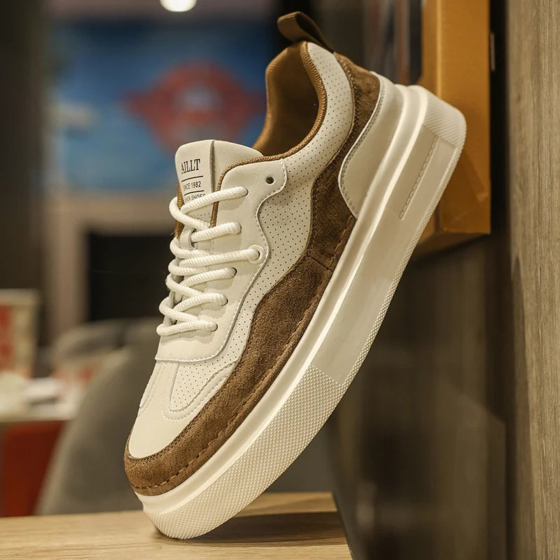 2025 Korean Edition Fashion Men's Casual Shoes Urban Design Slim Fit Low Top Sneakers Breathable Mesh for Streetwear 39-44