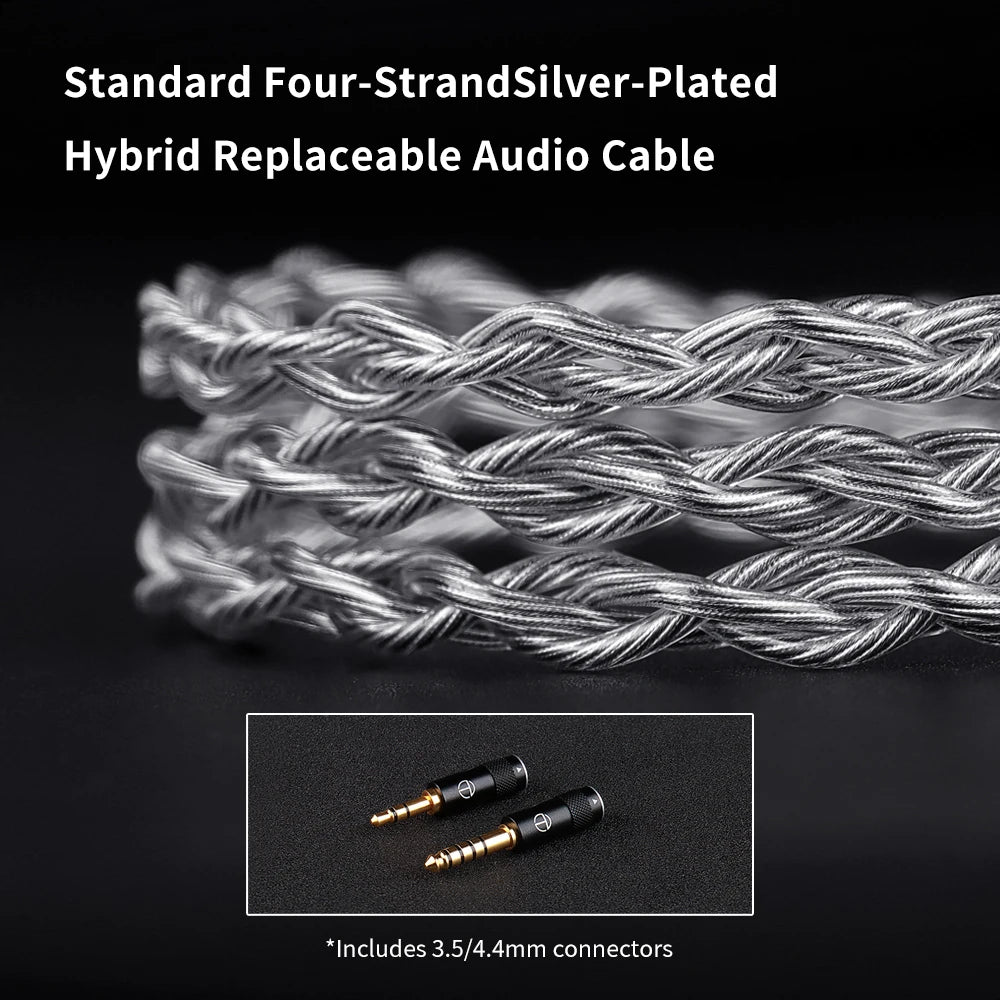 TRN SHELL Hybrid Headphones Triple Dynamic + Planar Driver Wired In-Ear Monitors, Four-Unit Acoustic Architecture HiFi Hybrid Headphones for Audiophile Sound