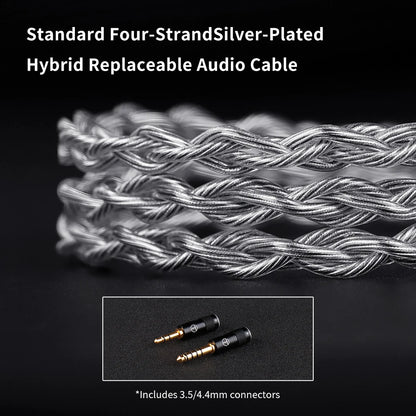 TRN SHELL Hybrid Headphones Triple Dynamic + Planar Driver Wired In-Ear Monitors, Four-Unit Acoustic Architecture HiFi Hybrid Headphones for Audiophile Sound