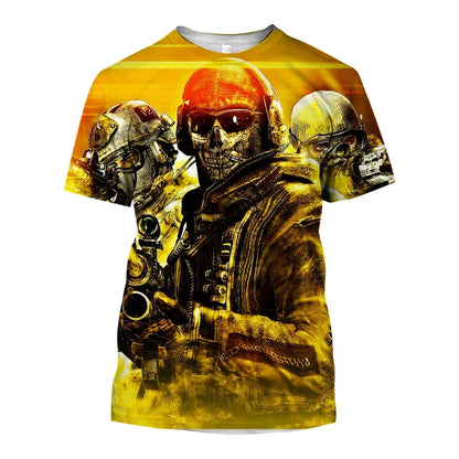 2024 Summer New Hot Call of Duty Game 3d Printed Men's T-shirt Fashion Casual Plus Size Loose Comfortable Breathable Top