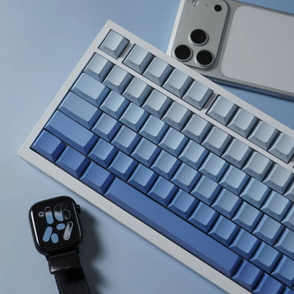 Keycap con stampa laterale 134 tasti profilo Cherry bianco blu sfumato PBT, copritasti per tastiera meccanica gaming AULA F75 Wooting