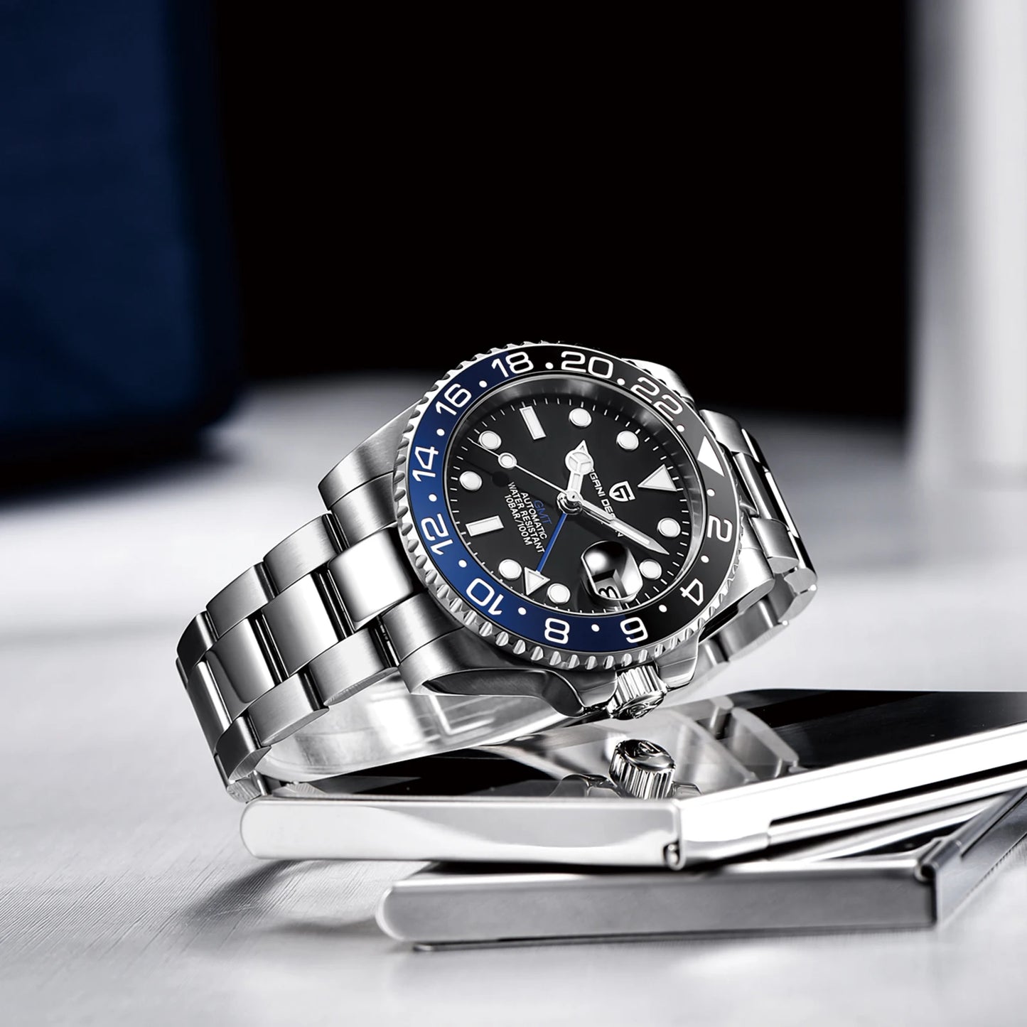 2026 Nuevo reloj mecánico de lujo para hombre PAGANI DESIGN, acero inoxidable, GMT, marca líder, cristal de zafiro, reloj para hombre