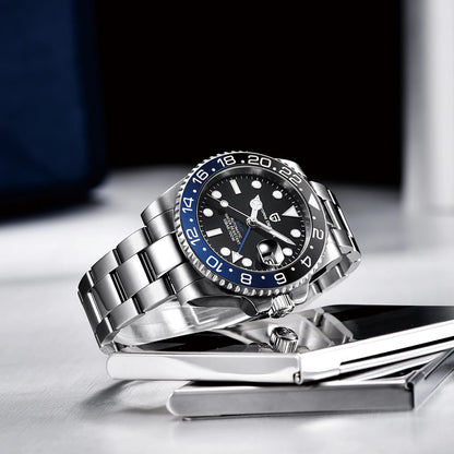 2026 Nuevo reloj mecánico de lujo para hombre PAGANI DESIGN, acero inoxidable, GMT, marca líder, cristal de zafiro, reloj para hombre