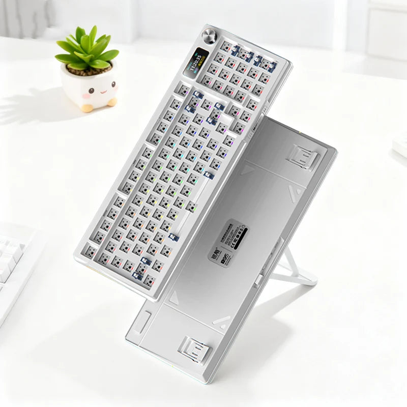 YINDIAOY95 Keyboard Kit Hotswap TFT Screen Full RGB Backlit 2.4GHz Bluetooth Wireles Custom DIY Mechanical Keyboard
