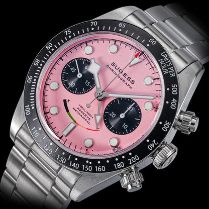 Sugess Chronograph Watch for Mens ST1907 Movement Mechanical Sapphire Crystal Wristwatches Waterproof Pilot Air Force Clock S475