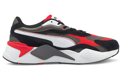 Baskets basses durables Puma Rs-X³ Twill Air Mesh, noir, blanc, rouge, 368845-02
