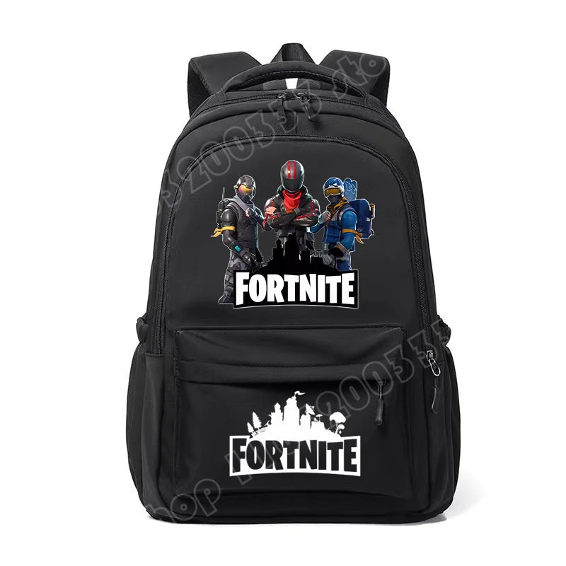 Fortnite-Kinderrucksack, tragbar, mit großem Fassungsvermögen, Schulranzen für Schüler, Schultertasche mit Cartoon-Print, Schulzubehör für Jungen, Geschenk