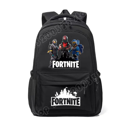 Fortnite-Kinderrucksack, tragbar, mit großem Fassungsvermögen, Schulranzen für Schüler, Schultertasche mit Cartoon-Print, Schulzubehör für Jungen, Geschenk