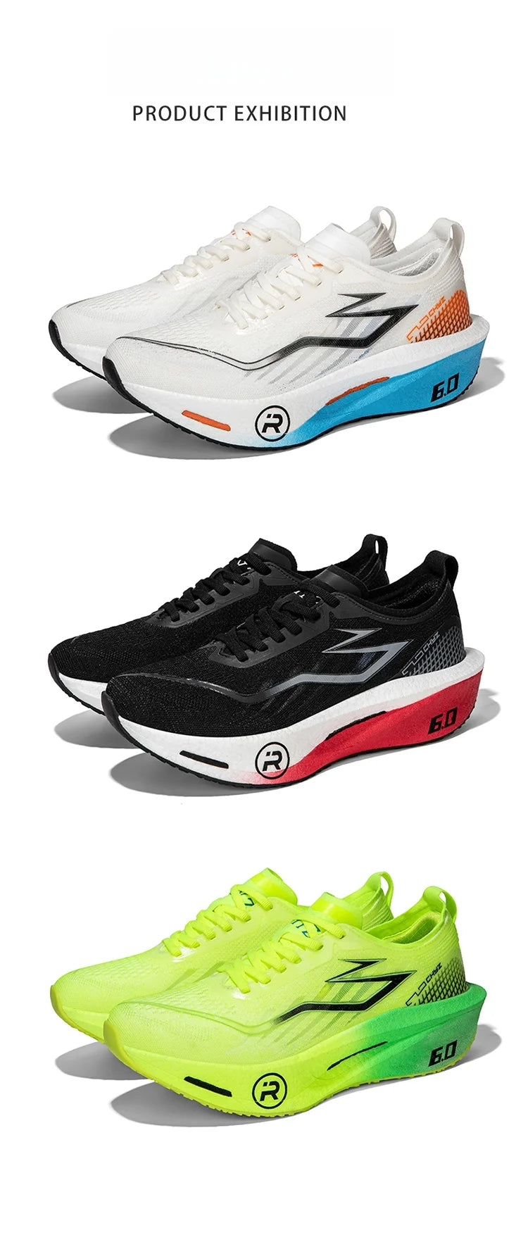 2025 Men's Sports Shoes Carbon Board 6.0 Racing Marathon Stable Rebound Wear-resistant Men's Running Shoes Training Jogging Shoe