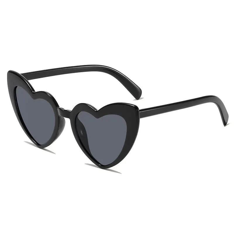New Vintage Retro Instagram Heart-Shaped Transparent Pink Shiny Sunglasses for Girls Beach Party Birthday Photo Fashion Eyewear