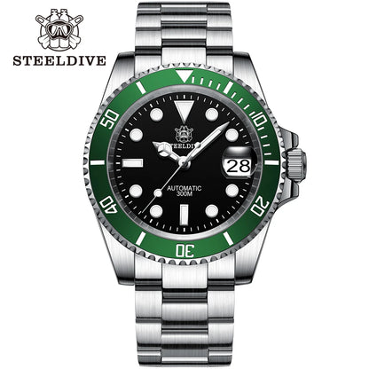 Steeldive Brand Watch SD1953 Water Ghost Diver Watch Men 300M Waterproof Sapphire Glass BGW9 Luminous NH35 Automatic Dive Watch