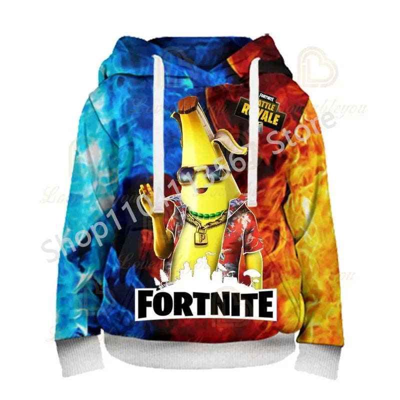 Φούτερ με Κουκούλα Llama Battle Royale F-Fortnited με 3D Εκτύπωση για Άνδρες, Γυναίκες και Παιδιά, Αγόρια και Κορίτσια, Streetwear Πουλόβερ, Πράσινα Τοπ