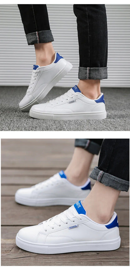 Men's Casual Skateboarding Shoes White Shoes Outdoors Leisure Sneakers Breathable Walking Shoes Flat Shoes Chaussure Homme 39-48