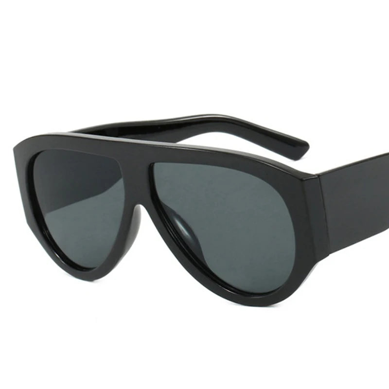 Oversized Pilot Sunglasses Women Fashion 2026 Luxury Big Frame One Piece Gradient Sunglasses Retro Classic Thick Shades