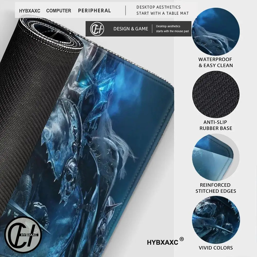 XXL Gaming Accessories Gamer Keyboard Desk Mat Non-Slip World of Warcraft Lich King Laptop Notebook Mousepad Mouse Mats HYBXAXC