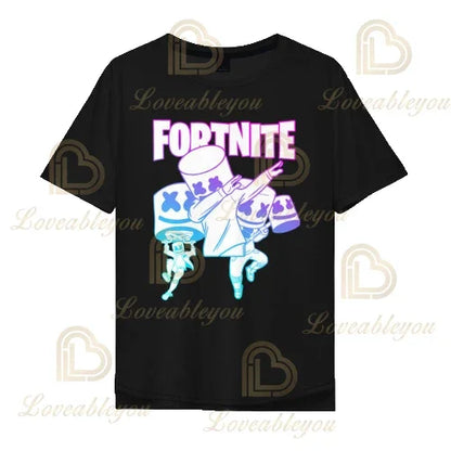 Cartoon-T-Shirt für Jungen und Mädchen, Fortnite-T-Shirt Battle Royale 3D, 3 bis 14 Jahre, Victory Royale, Gaming-Oberteil für Kinder und Teenager