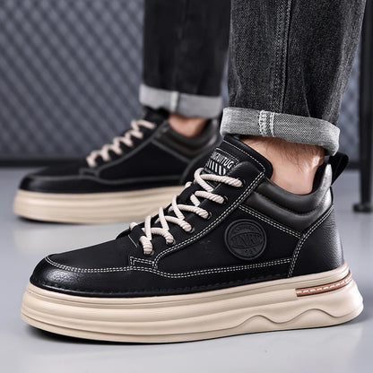 High Quality Men's Casual Leather Thick Bottom Oxford Shoes Fashion Outdoor Flat Top Quality Oxford Shoes Handmade Walking Shoes