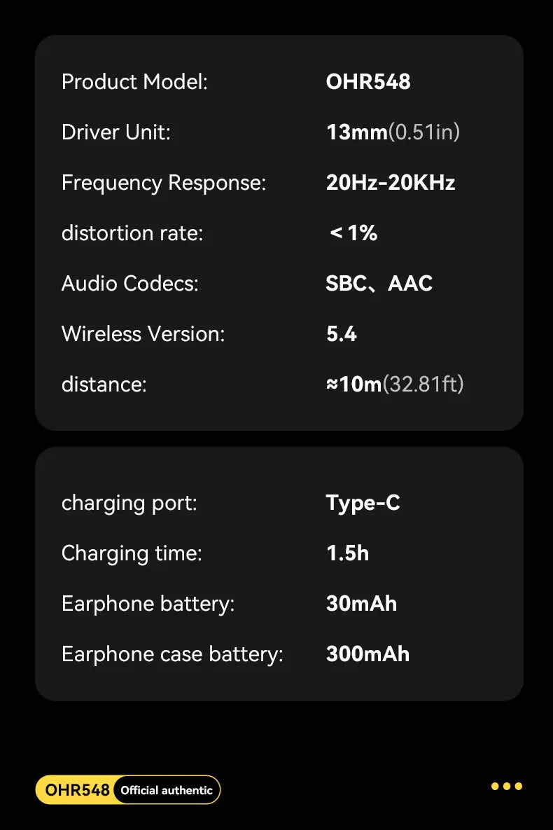 Acer OHR548 Wireless Bluetooth Headphones with ANC, Stereo Sound, Low Latency Gaming Earbuds, Bluetooth In-Ear Headphones with Charging Case