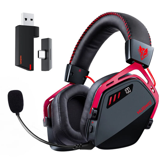 Casque de jeu sans fil NUBWO HG08 pour PC, son surround 7.1 avec application de compagnie, micro cardioïde, faible latence 2,4 GHz, compatible PS4, PS5