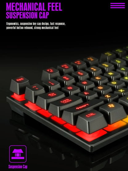 Spanish Keyboard with Ñ Russian Keyboard ISO 100% Layout 104 Keys Spanish Russian Gaming Keyboard Mouse Kit Backlight Wired T20