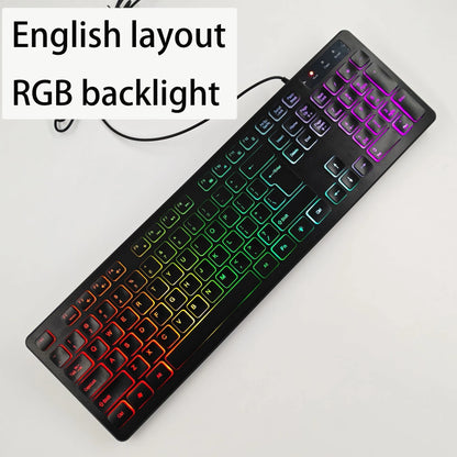 Spanish/French（AZERT）/Russian/Arabic/German keyboard layout Backlit wired Desktop Gaming Keyboard For Desktop Computer office